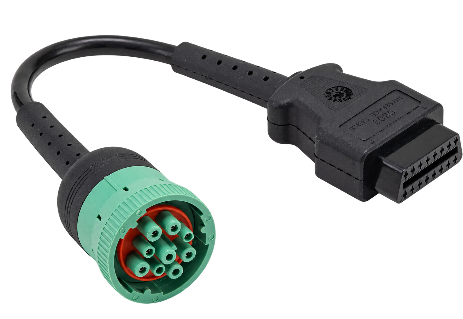 Adapter cable with green 9-pin and black 16-pin connectors